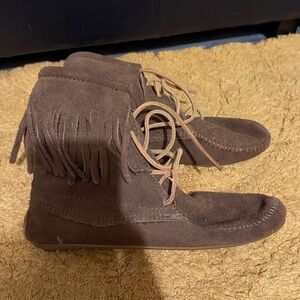 Brown Suede Ankle Boots-moccasins